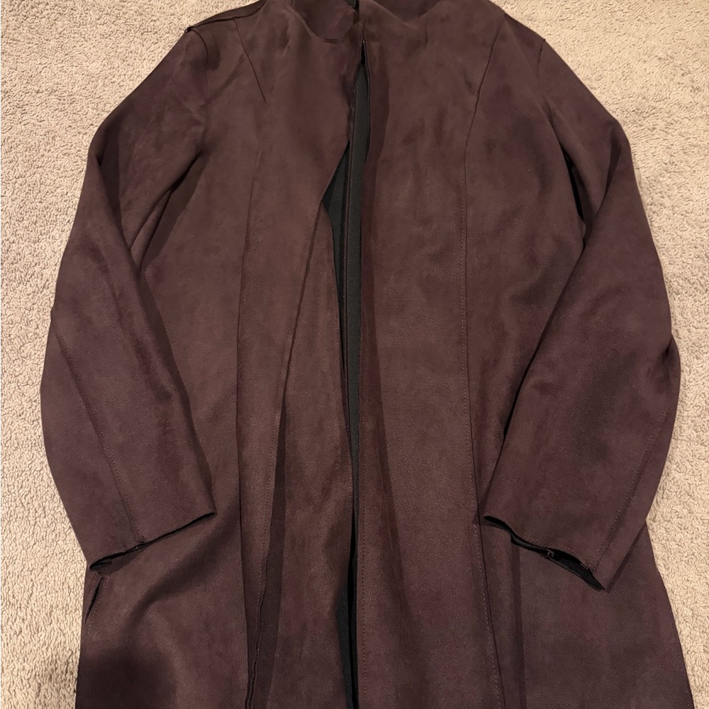 Premise Women's Dark Brown Suede Blazer Jacket